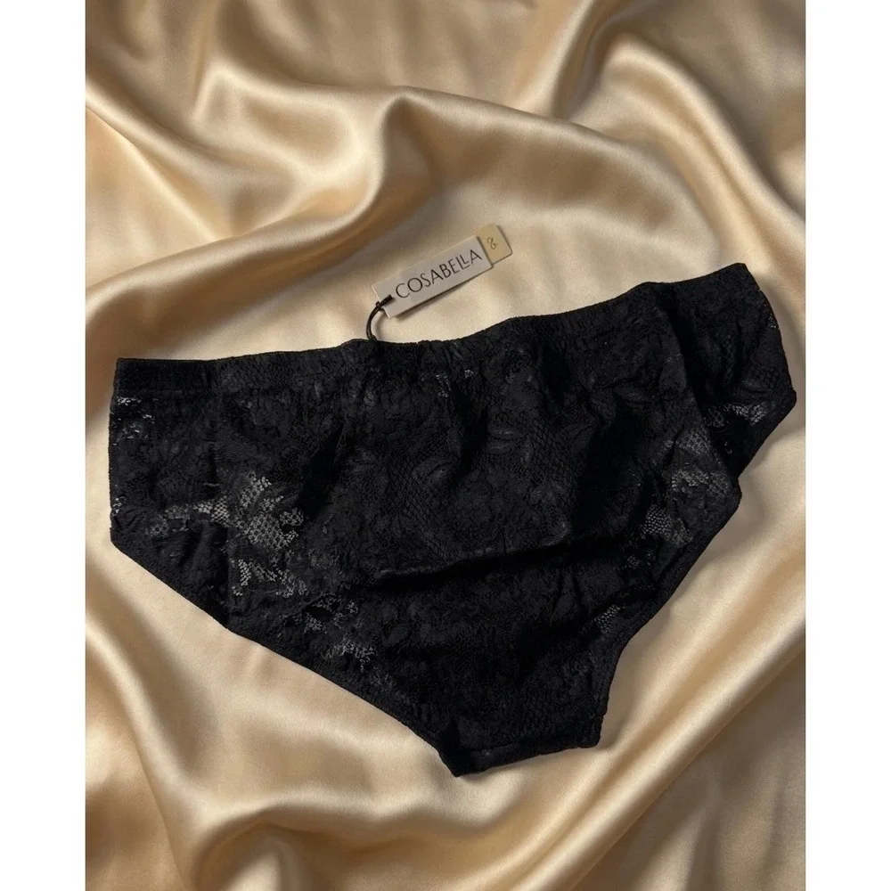 Cosabella Never Say Never Lace Micro Brief‎ Black Sheer Italian Lace Men's L
